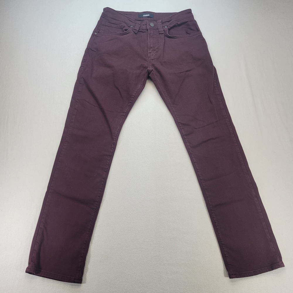 Mavi Marcus Slim Straight Jeans Mens 30x32 Burgundy Maroon Denim